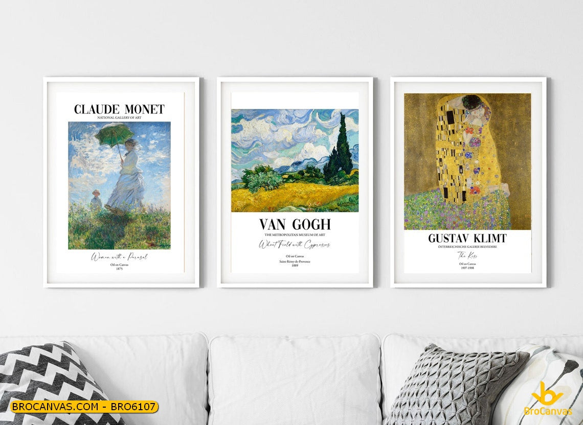 BRO6107 Bo Tranh Treo Tuong Boho Art 3 Tam Van Gogh Klimt Monet.jpg