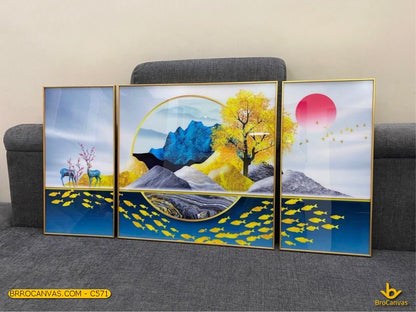 Tranh Tráng Gương TP HCM Sang Trọng - Hiện Đại Nhất Kích Thước (40x80cm(2),80x80cm) C571