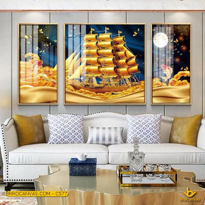 Tranh Tráng Gương TP HCM Sang Trọng - Hiện Đại Nhất Kích Thước (40x80cm(2),80x80cm) C577