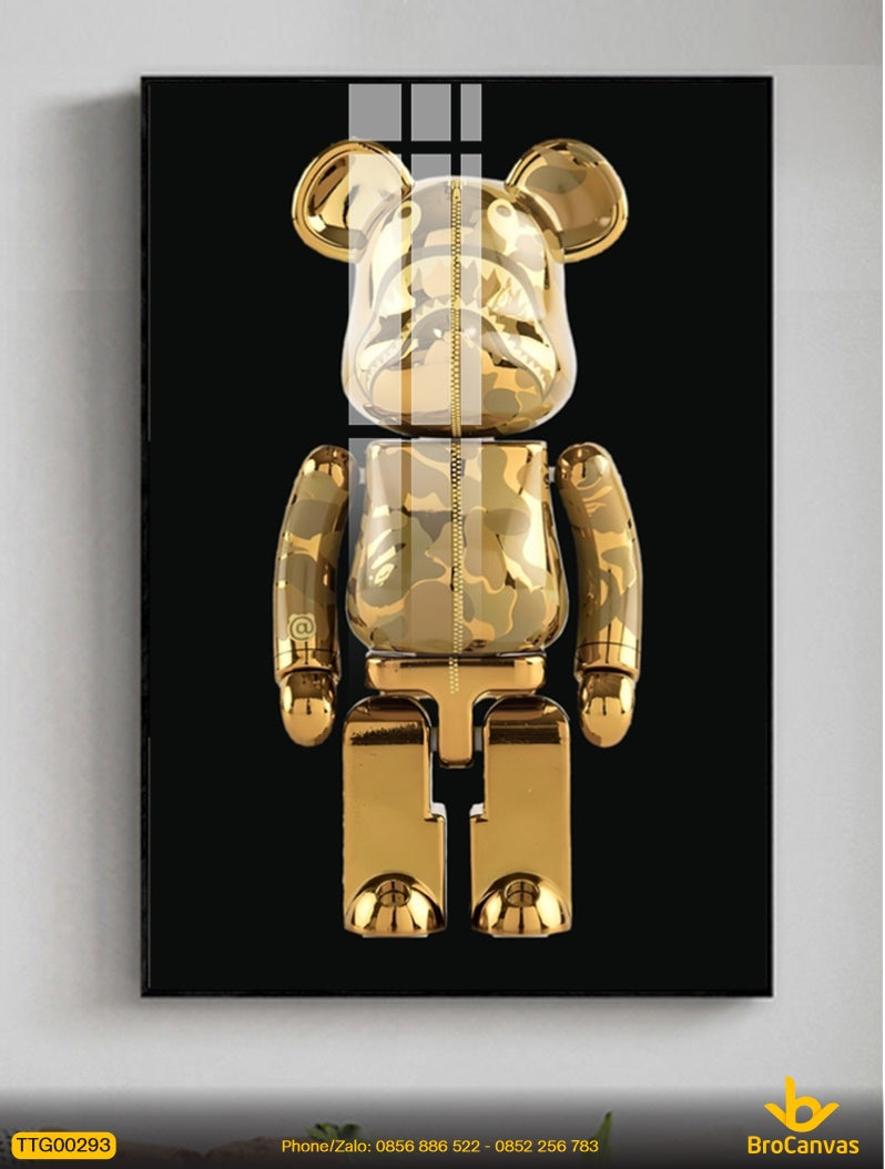 Tranh Gau Kaws Bearbrick 3D Nhu Vang Trang Guong TTG00293.jpg