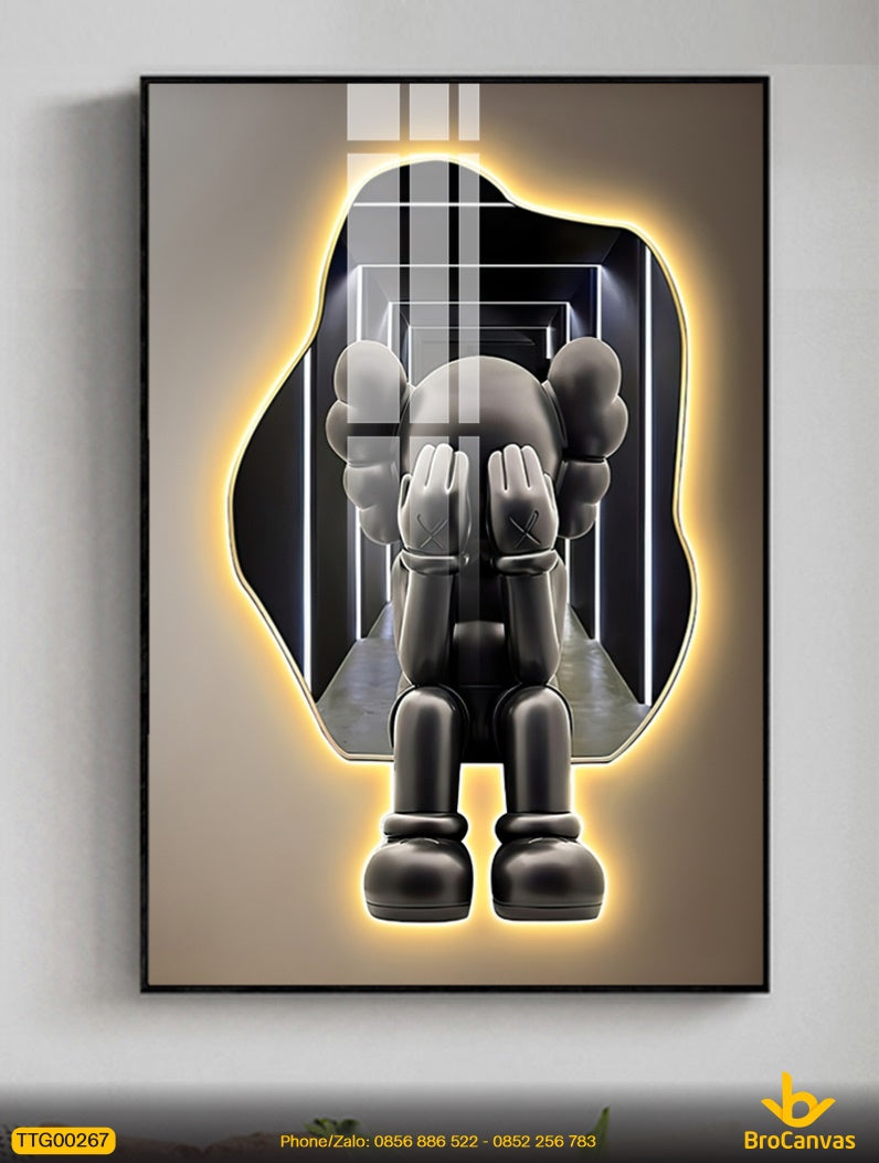 Tranh Gau Kaws Bearbrick Che Mat Trang Guong TTG00267.jpg