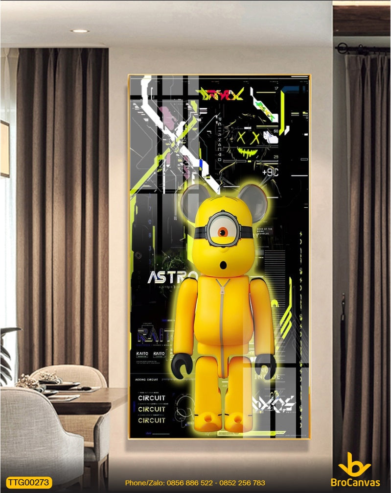 Tranh Trang Guong Gau Kaws Bearbrick Phong Cach Minion TTG00273.jpg