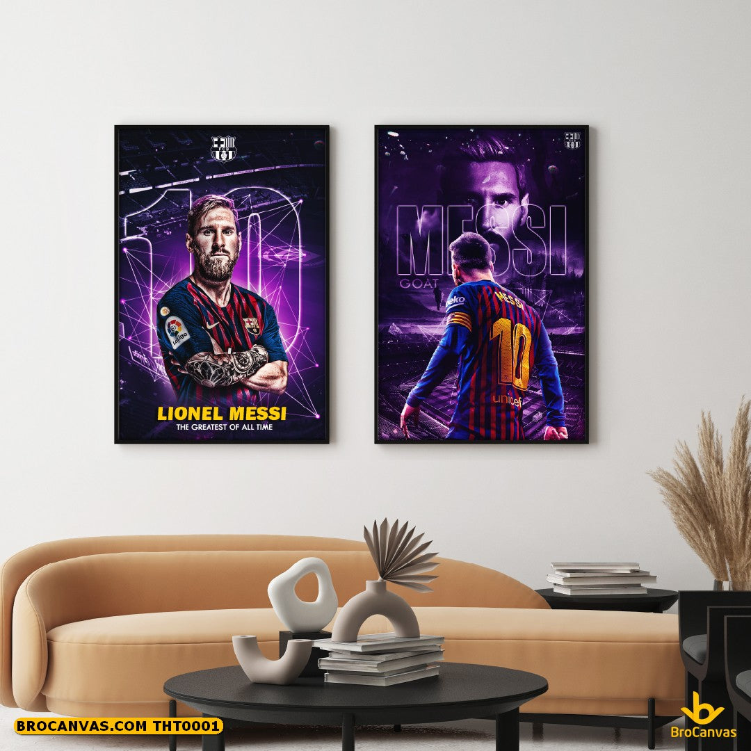 THT0001 Tranh Canvas Cầu thủ Lionel Messi khoác áo Barcelona