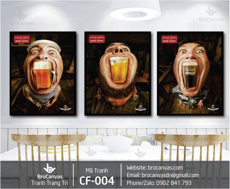 Bộ 3 tranh 3 ông Tây uống Bia Lớn CF-004