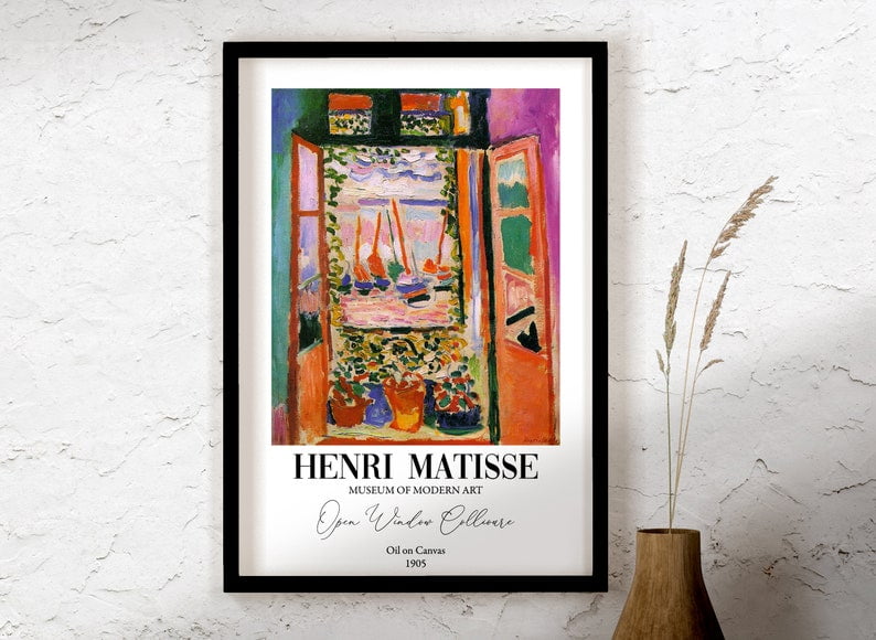 BRO6109 Bộ 5 Tranh Mùa Hè Collioure, Cửa Sổ Xanh, Nghệ Thuật Treo Tường Có Thể In Của Henri Matisse, Tải Xuống Matisse, Cô Gái đang đọc, Japonaise (1)