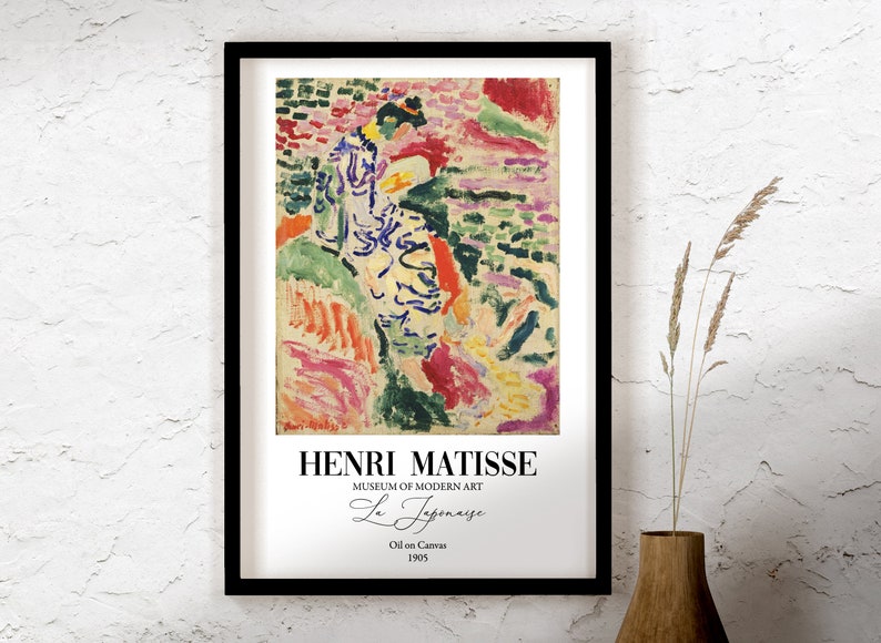 BRO6109 Bộ 5 Tranh Mùa Hè Collioure, Cửa Sổ Xanh, Nghệ Thuật Treo Tường Có Thể In Của Henri Matisse, Tải Xuống Matisse, Cô Gái đang đọc, Japonaise (2)