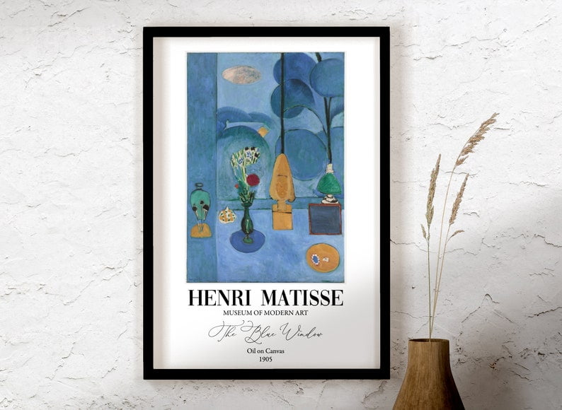 BRO6109 Bộ 5 Tranh Mùa Hè Collioure, Cửa Sổ Xanh, Nghệ Thuật Treo Tường Có Thể In Của Henri Matisse, Tải Xuống Matisse, Cô Gái đang đọc, Japonaise (3)