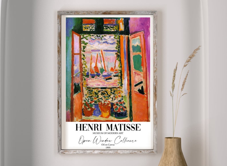Boho Art Set Of 5 Prints Bundle, Wall Decor, Matisse Printable, Van Gogh, Kandinsky, Klimt, Monet (5)