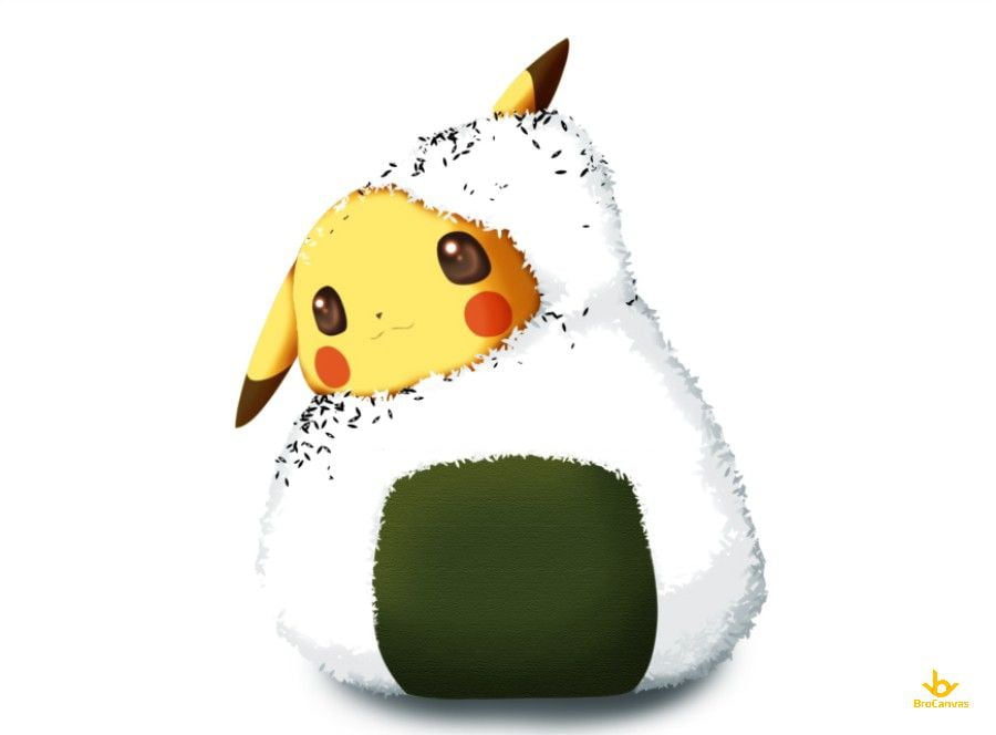 Hình pikachu bên trong cơm năm