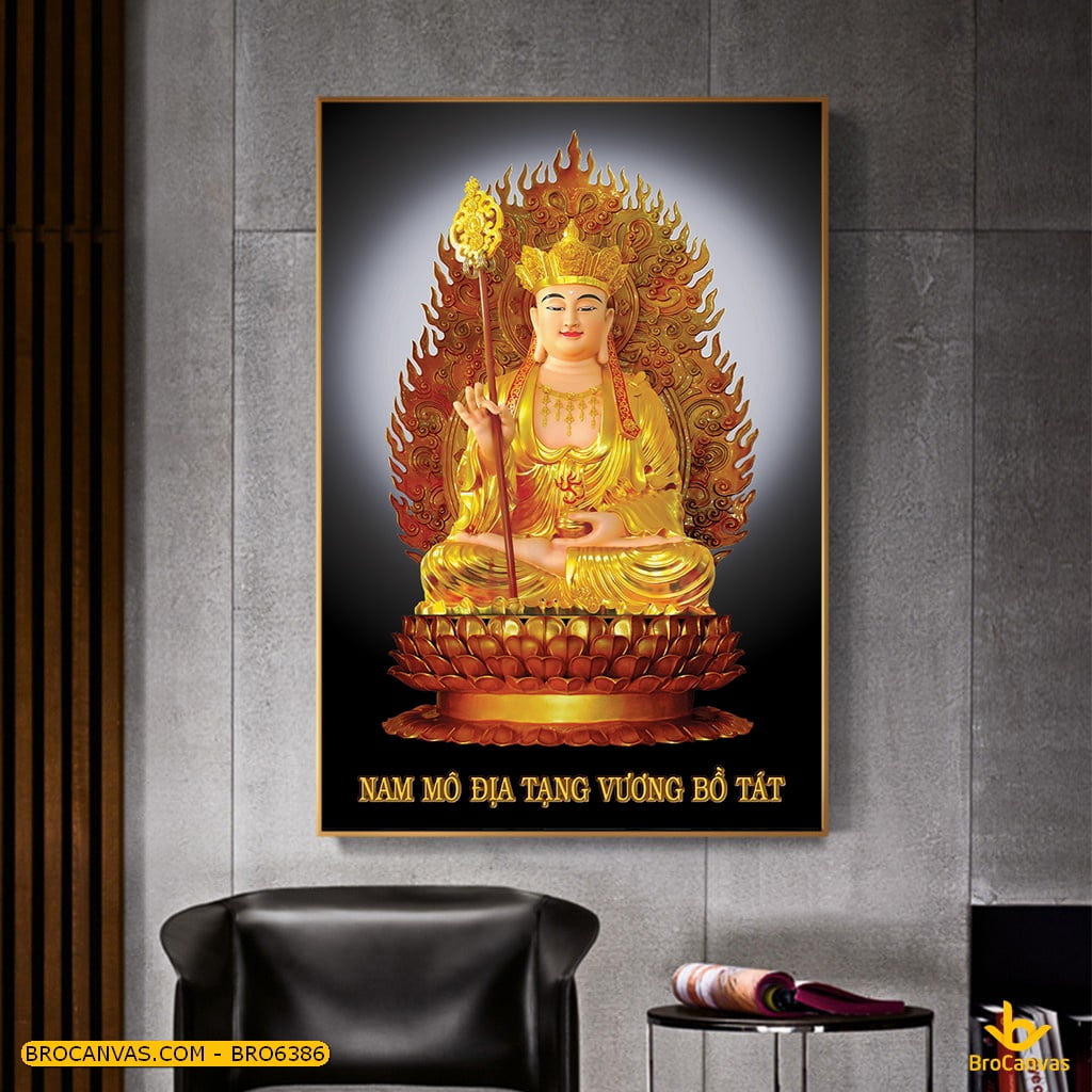 BRO6386 Tranh Phật Giáo Địa Tạng Vương Bồ Tát