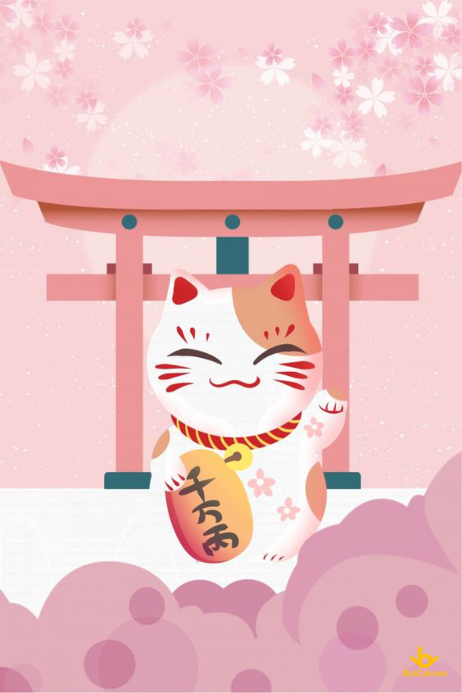 Hình nền mèo thần tài phong cách Nhật Bản