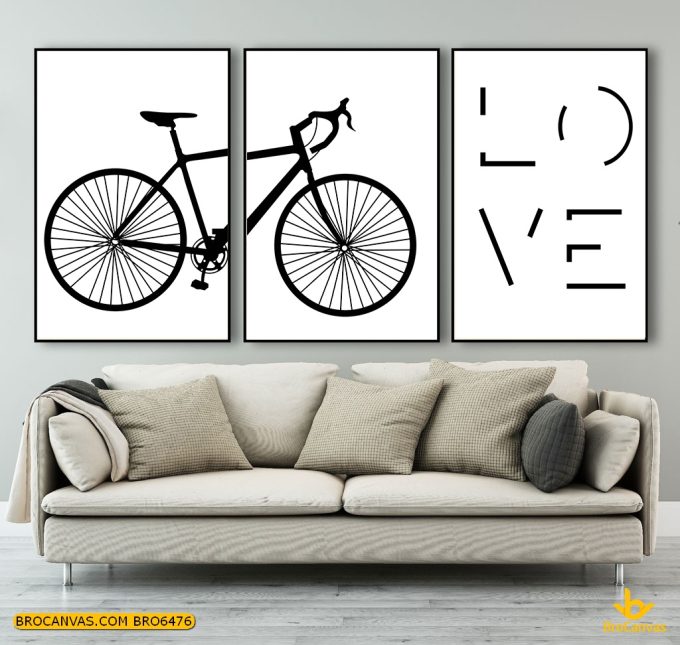 BRO6476 Tranh Decor Minimalism Love Bike