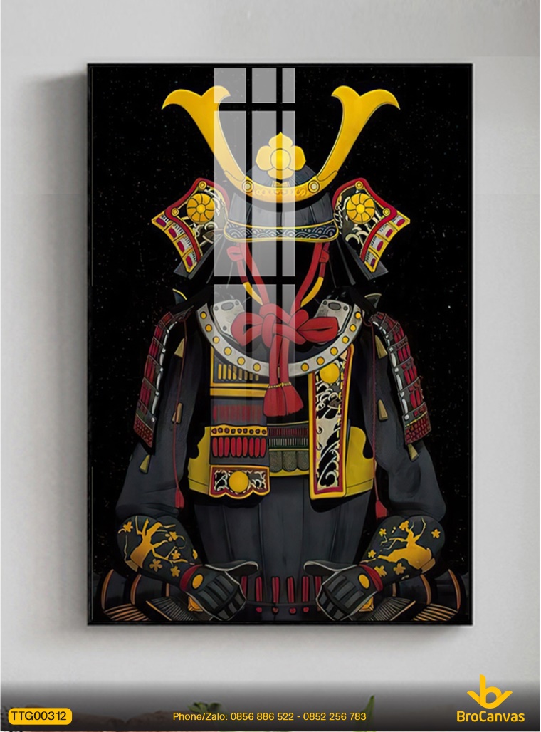 Tranh Gấu Kaws Bearbrick Trang Phục Samurai TTG00312