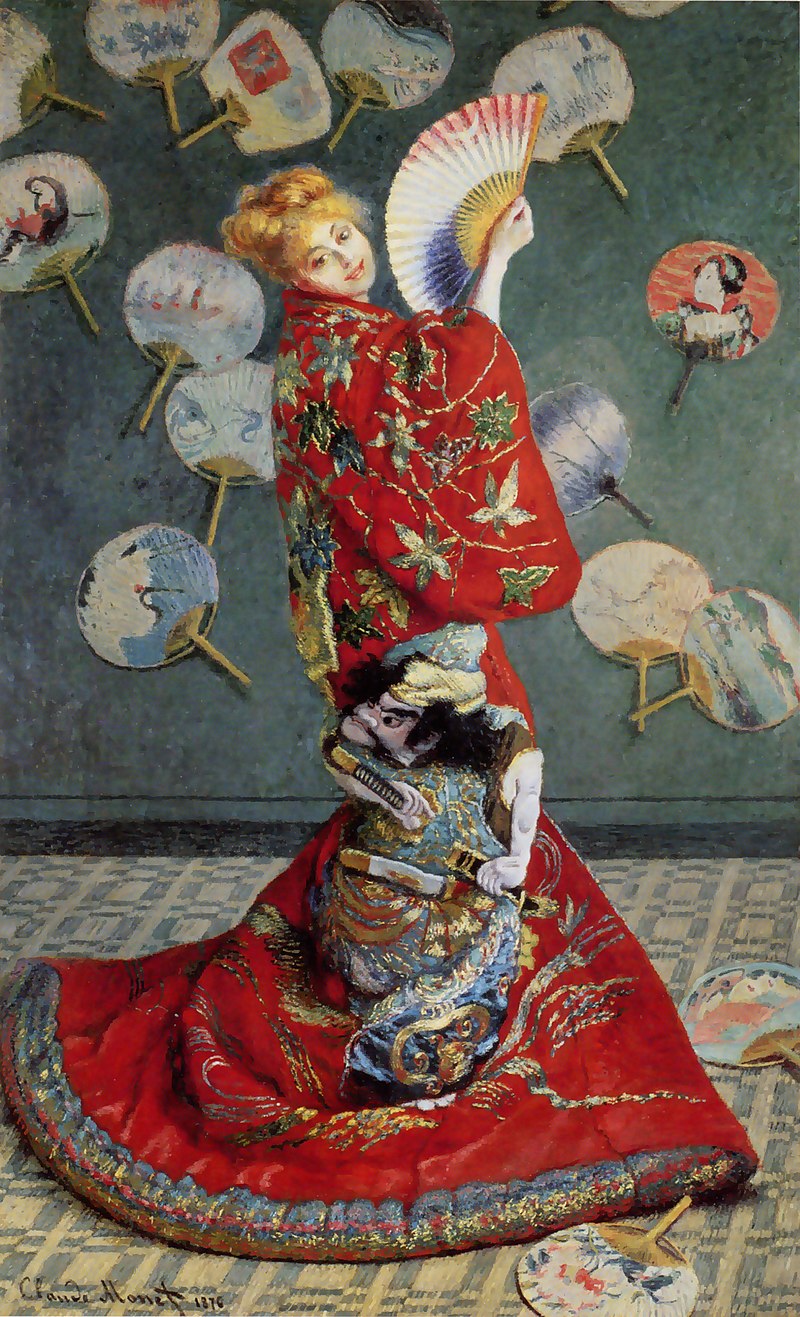 Quý bà Monet trong bộ kimono, (Madame Monet in a Japanese kimono), tranh vẽ năm 1875
