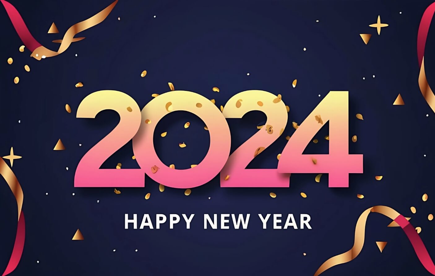Ảnh Vải lụa Happy New Year 2024 Đẹp