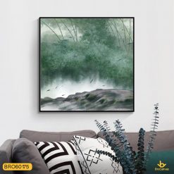 Tranh Phong Cảnh Rừng Tre Màu Nước In Canvas BRO60175