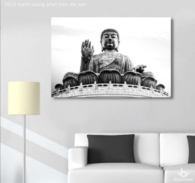 Tranh Tượng Phật Trên Đài Sen BRO3415