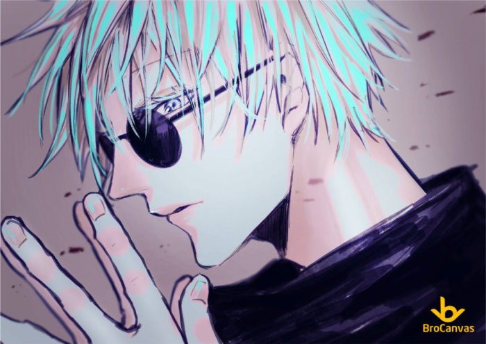 Ảnh anime gojo satoru lạnh lùng cực ngầu với cặp kính đen