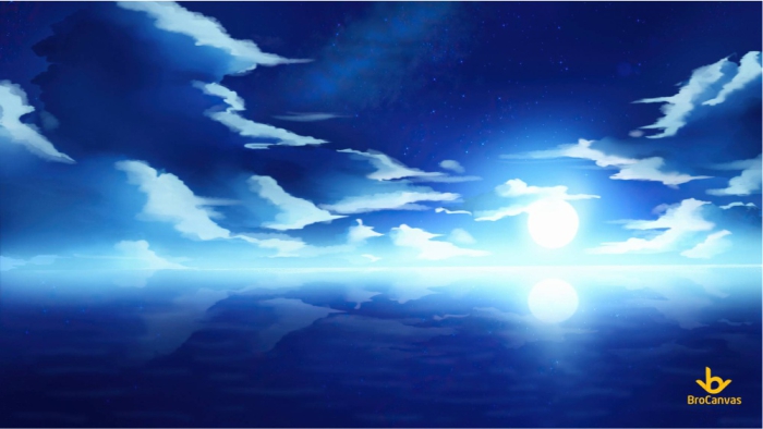ảnh anime phong cảnh mặt hồ tĩnh lặng