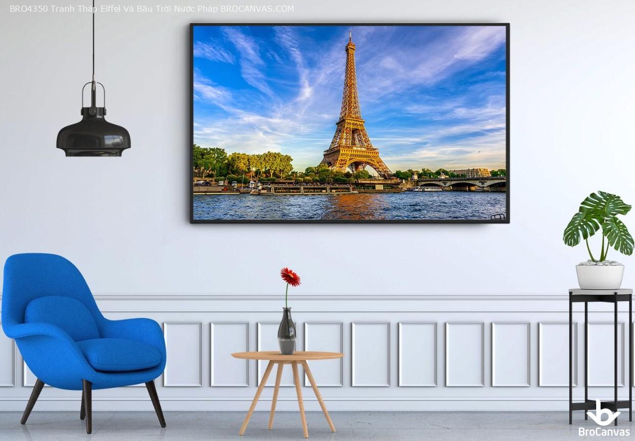 BRO4350 Tranh Tháp Eiffel Và Bầu Trời Nước Pháp