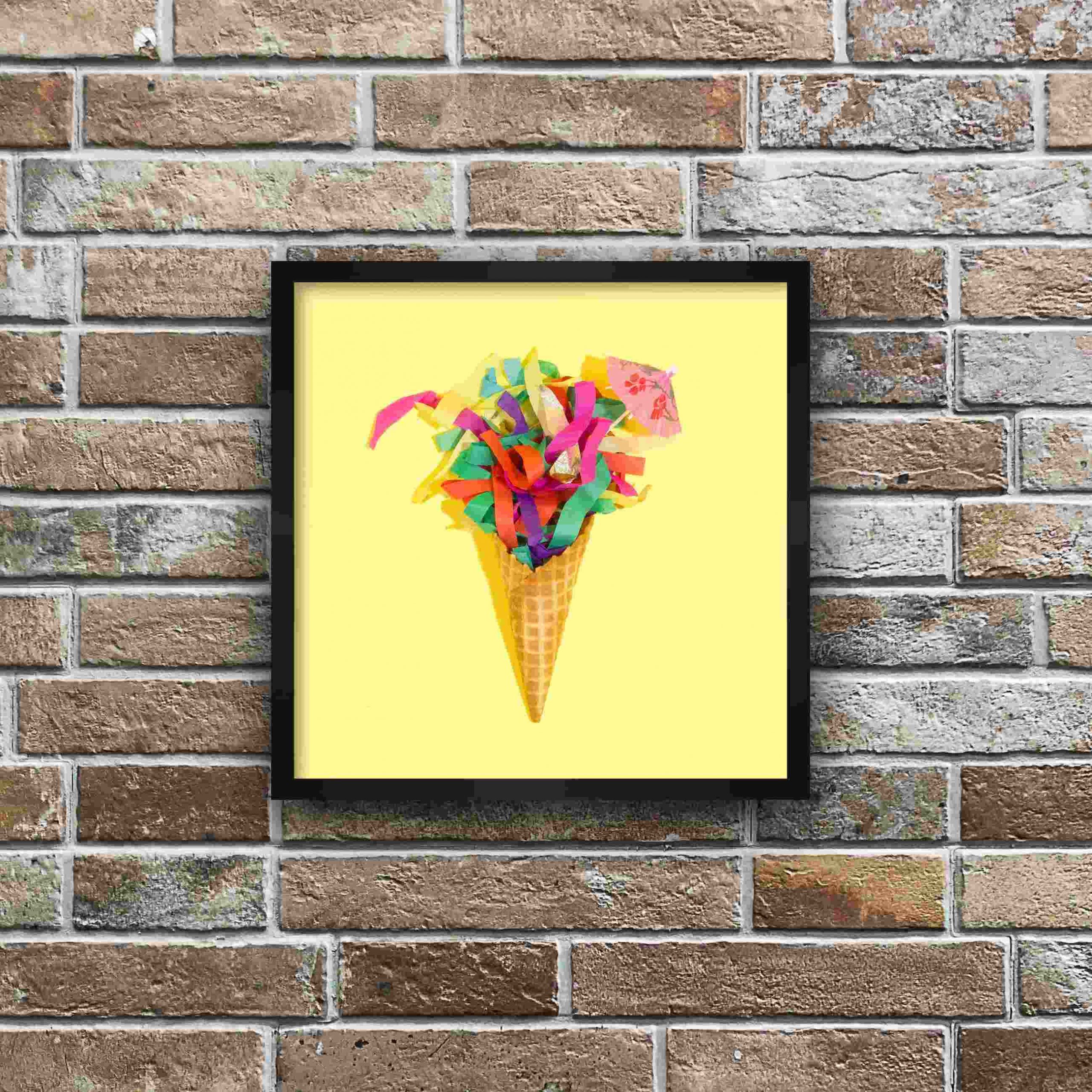 Brop4863 tranh trang trí cây kem sắc màu