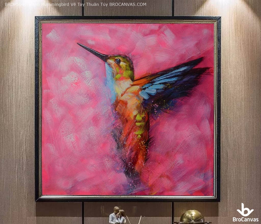 BROP5046 Tranh Hummingbird Vẽ Tay Thuần Túy