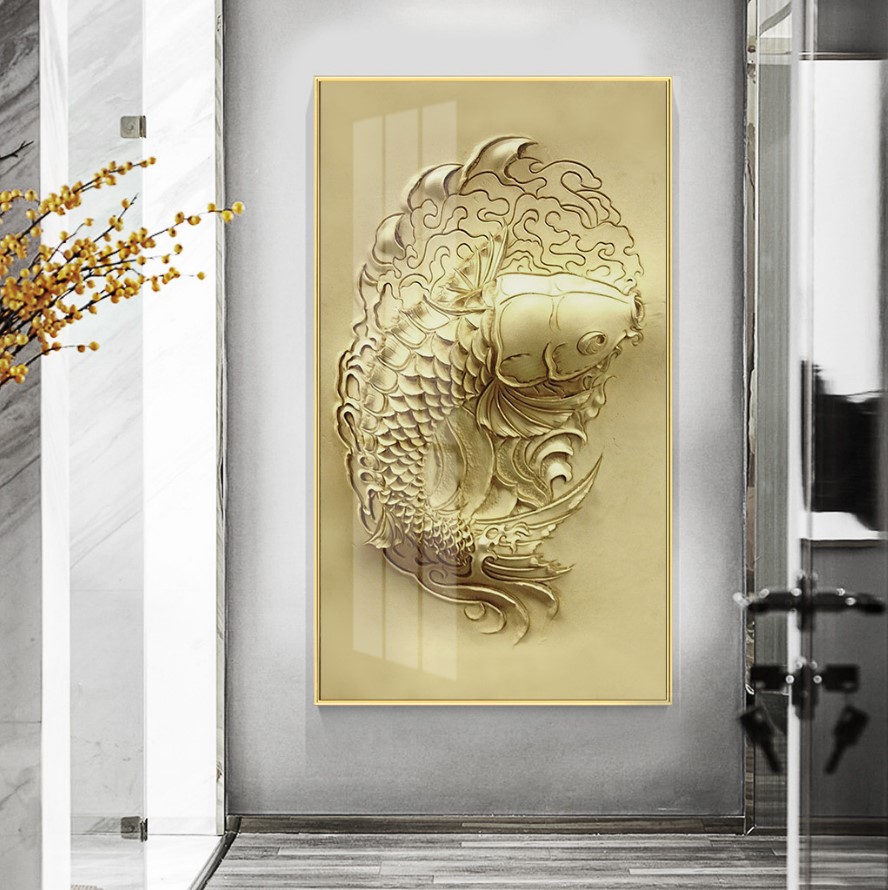 Brop5150 Tranh Canvas 3D Cá Chép Hóa Rồng Vàng - Brocanvas 2023