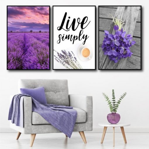 BROP5314 Bộ Tranh Lavender Hoa Tím Nghệ Thuật Treo Tường