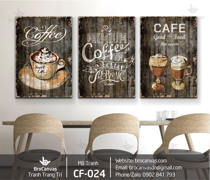 Tranh Treo Tường Cafe: “Decor Quán Cà Phê Đẹp” CF-024.