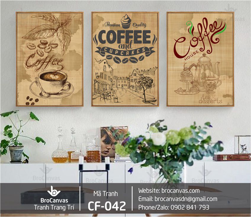 Tranh Trang Trí Cafe: "Campuchino Coffe Decor Quán Cà Phê Đẹp" CF-042