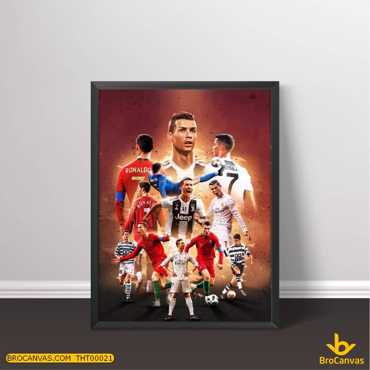 THT0021 Tranh Cristiano Ronaldo Những Màu Áo Làm Nên Tên Tuổi