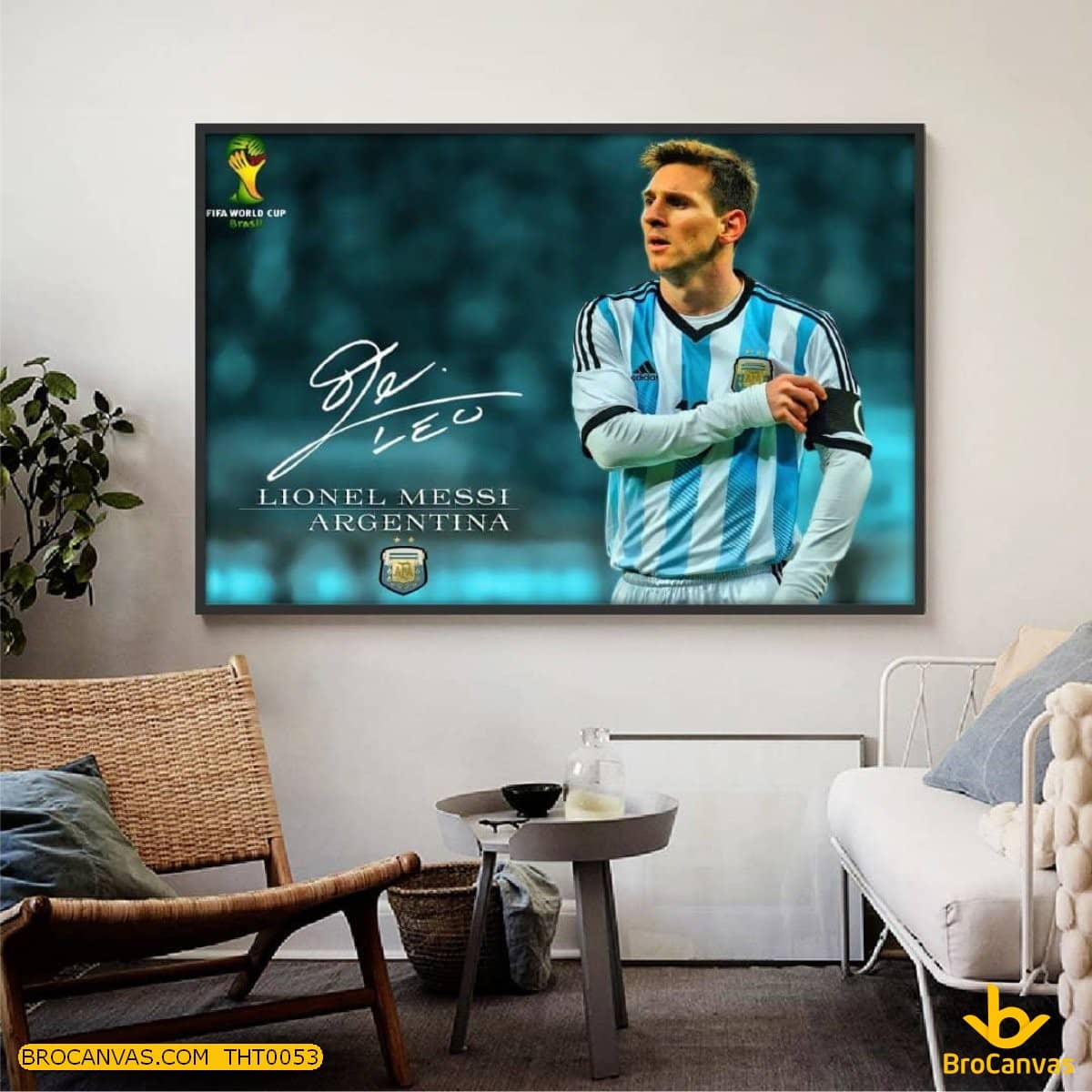 THT0053 Bức Tranh Lionel Messi Cùng Chữ Ký