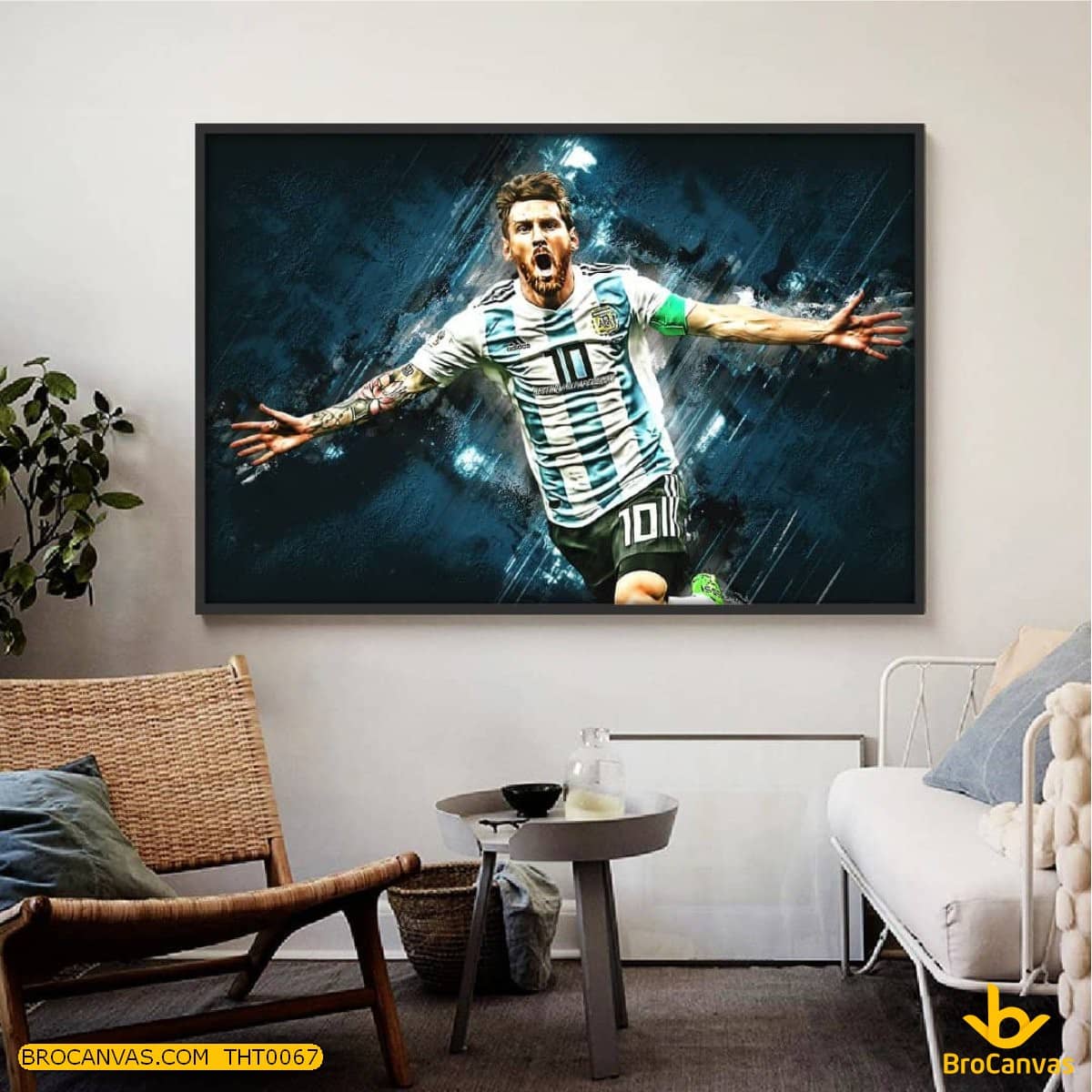 THT0067 Bức Tranh Lionel Messi Sải Tay Ăn Mừng Bàn Thắng