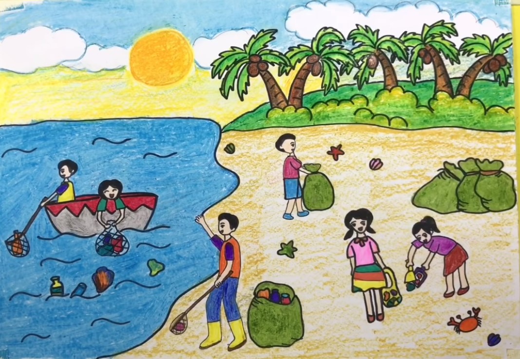 Bảo vệ môi trường nước và biển bẳng những bức tranh lan tỏa của các em nhỏ
