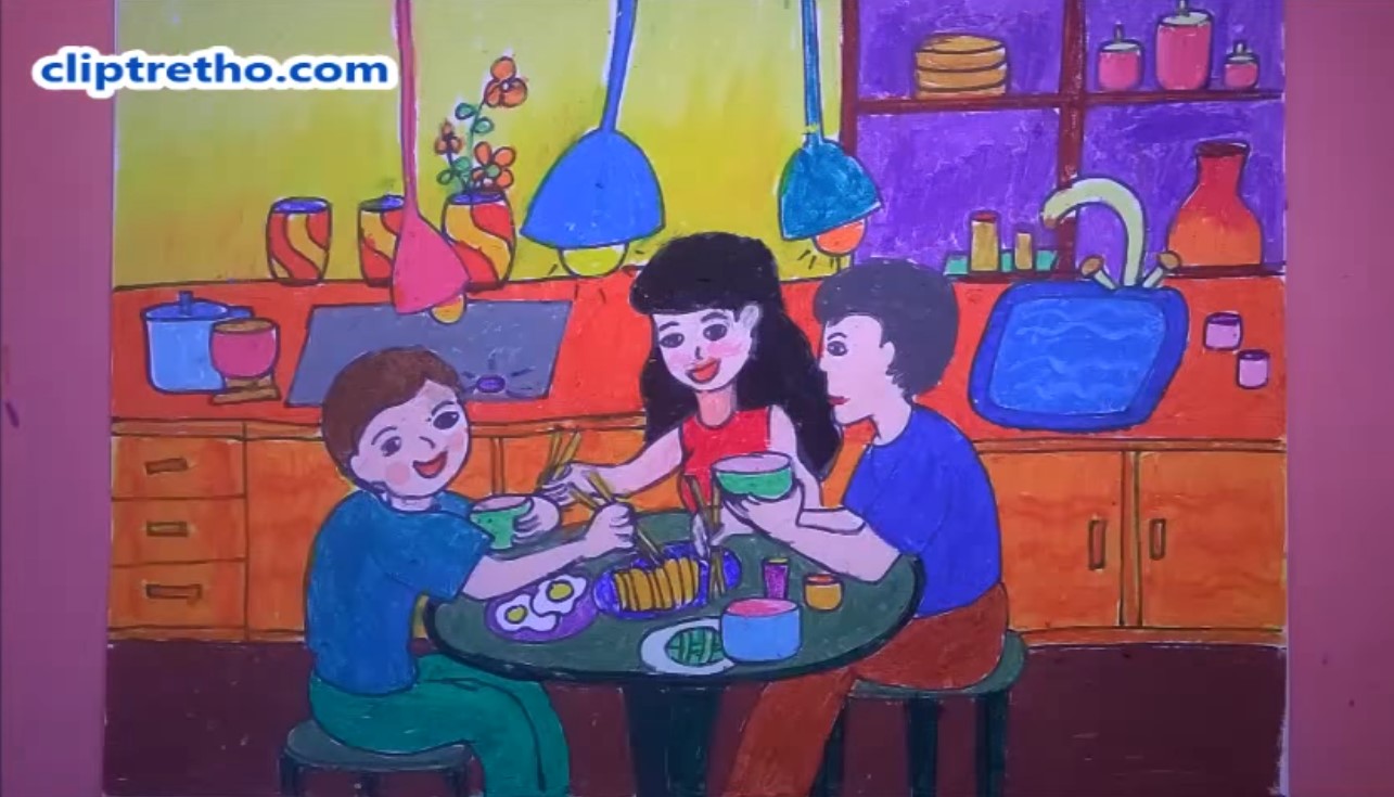 Vẽ tranh ngày tết  Vẽ tranh ngày tết và mùa xuân  Vẽ tranh gia đình quây  quần gói bánh chưng  YouTube