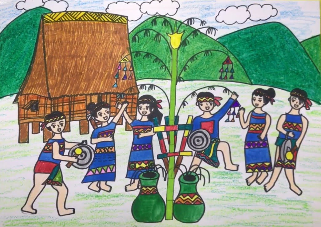 Tìm về truyền thống bằng bài trí tranh vẽ lễ hội dân gian việt nam trong nhà