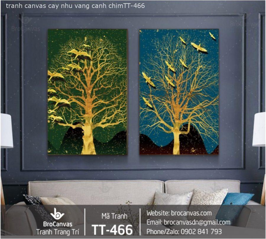 Tranh Canvas: "Cây Nhũ Vàng Cánh Chim Hội Tụ" TT-466
