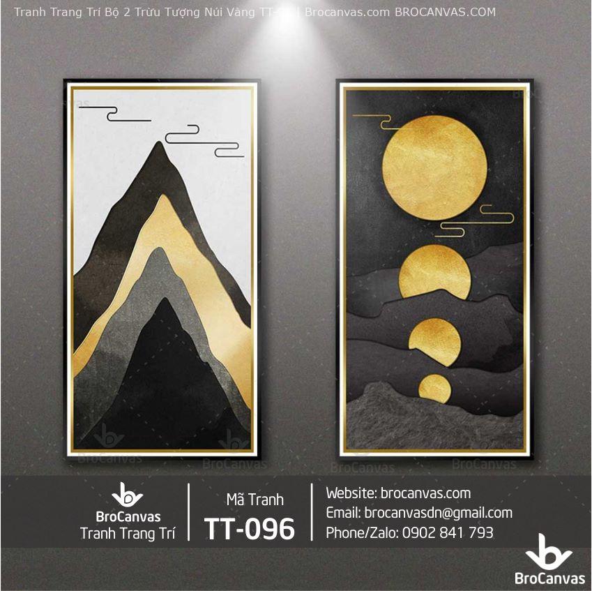 Tranh trang trí: "bộ 2 trừu tượng núi vàng" tt-096