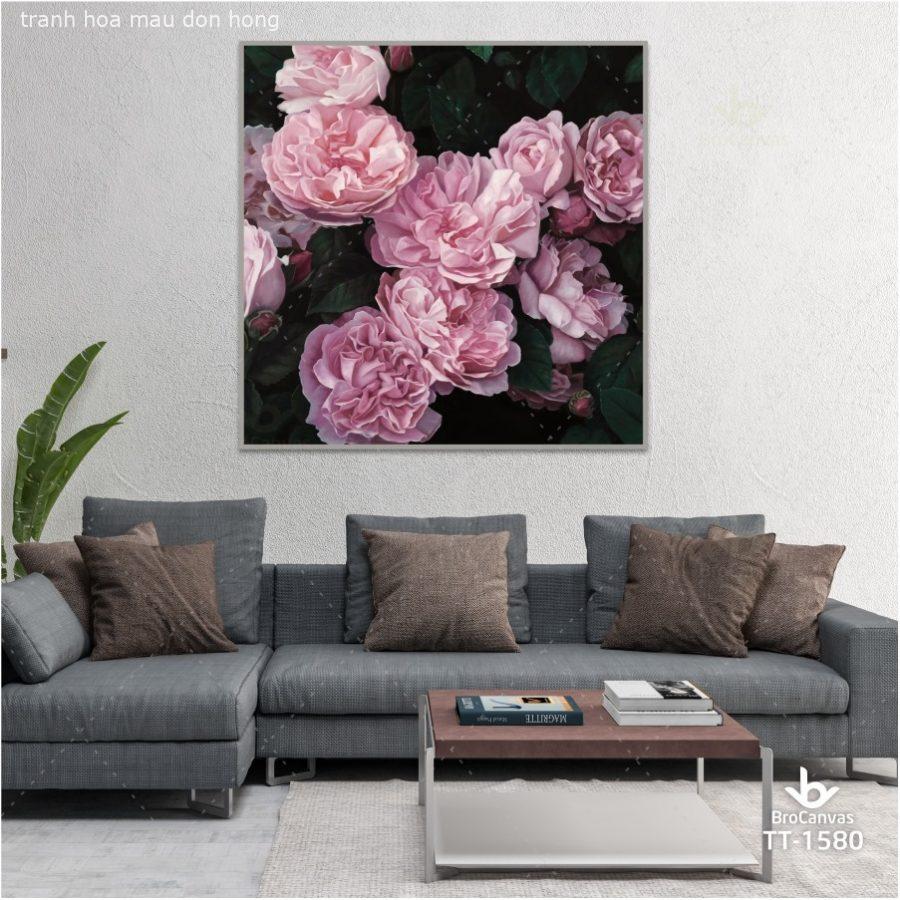 Tranh hoa mẫu đơn hồng tt-1580
