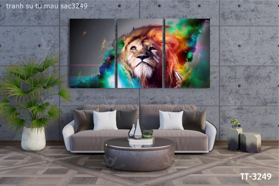 Tranh sư tử màu sắc tt-3249