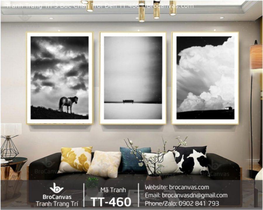 Tranh trang trí 3 bức chân trời đen tt 460 | brocanvas. Com