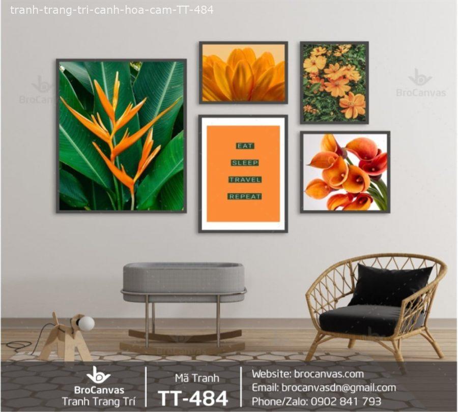 Tranh trang trí: "cánh hoa chuối cam" tt-484