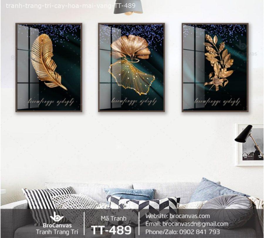 Tranh Trang Trí: “Lông Vũ Vàng 3D” TT-489