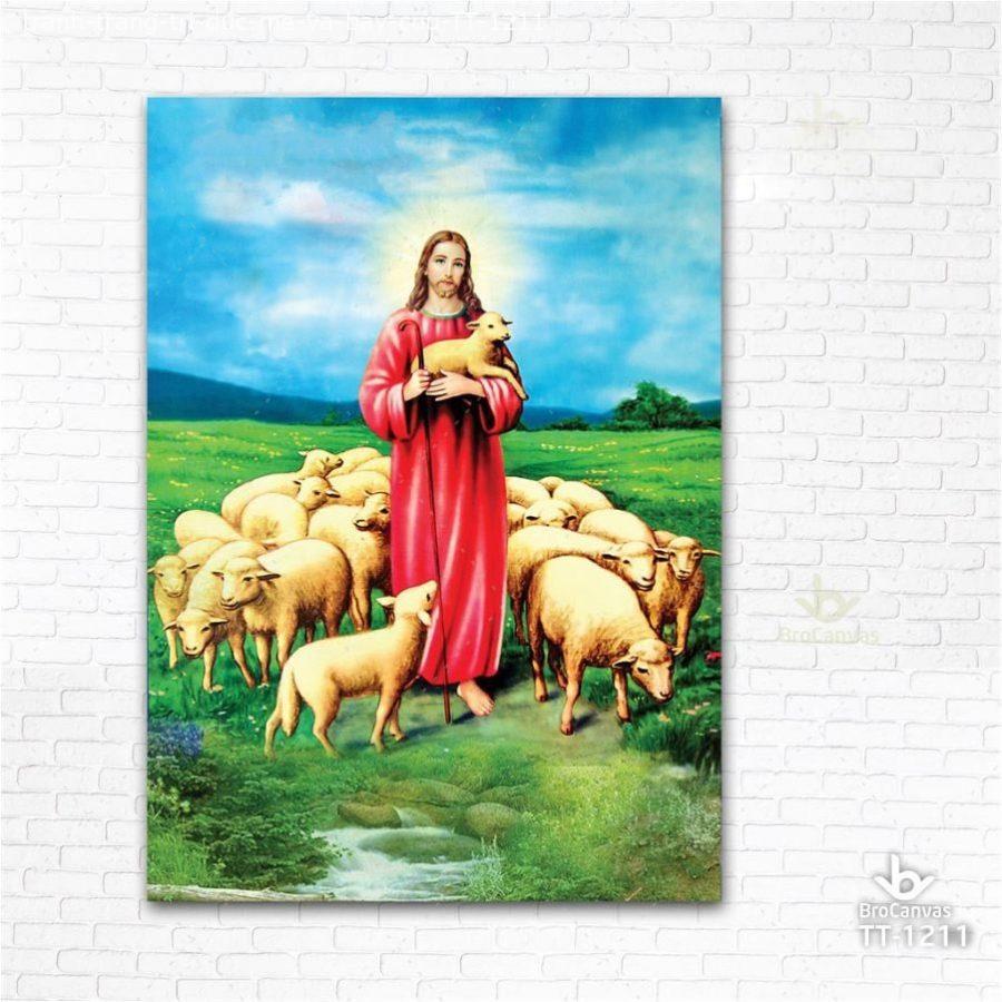 Tranh trang trí: "đức mẹ và bầy cừu" tt-1211