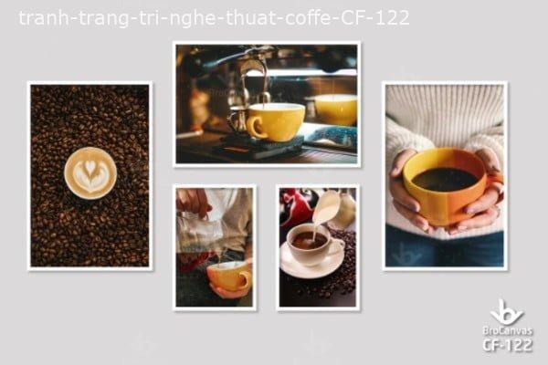 Tranh Canvas Cafe: “Nghệ Thuật Cafe Nâu Trong Phố Đêm” CF-122