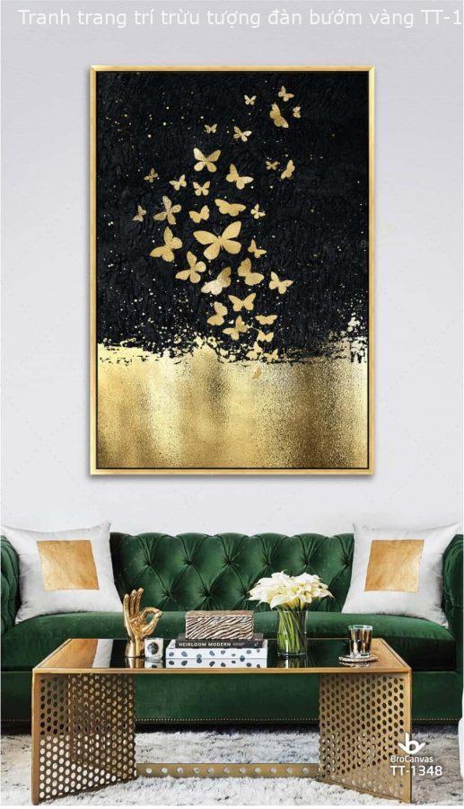 Tranh trang trí trừu tượng đàn bướm vàng TT-1348