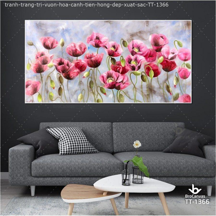 Tranh trang trí: “Vườn hoa cánh tiên hồng đẹp xuất sắc” TT-1366