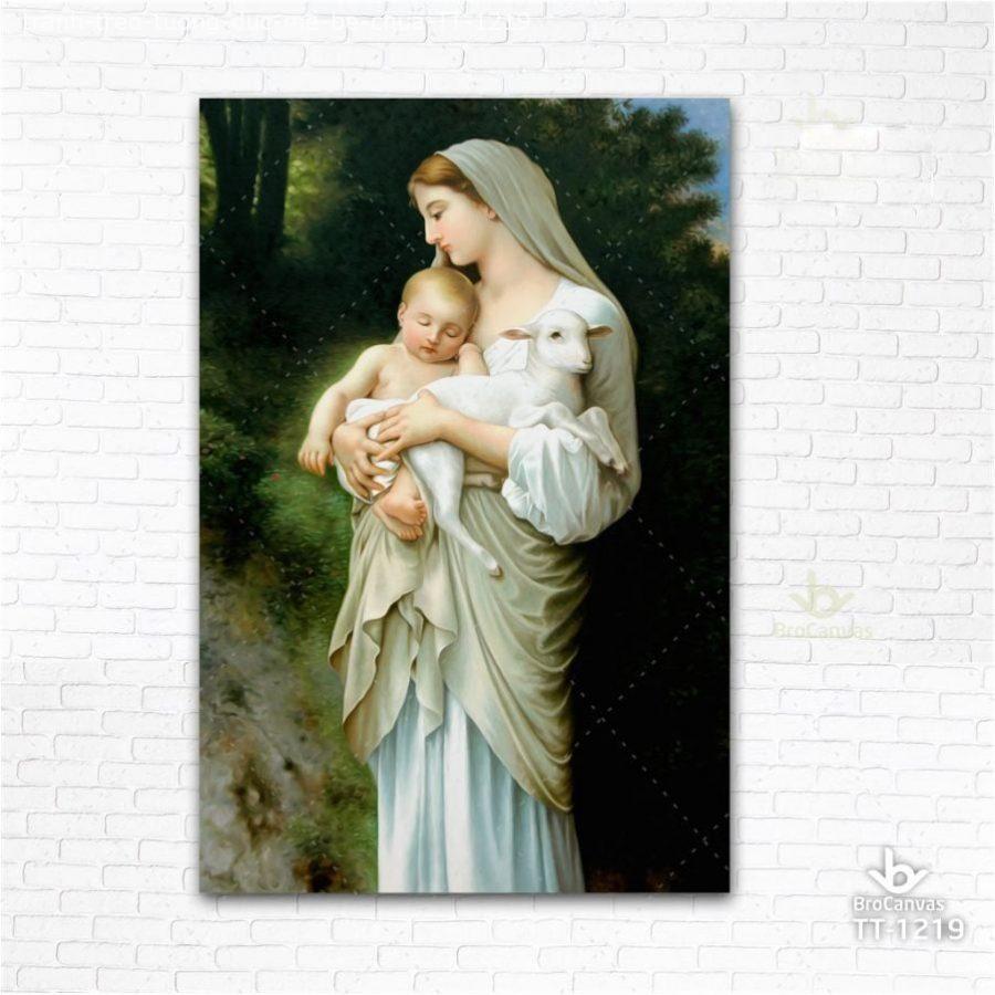 Tranh Công Giáo: “Đức Mẹ Bế Chúa” TT-1219