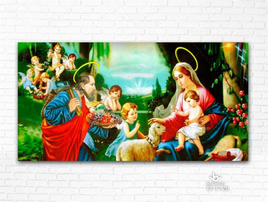 Tranh Treo Tường Công Giáo: “Gia Đình Chúa Và Cừu” TT-1220