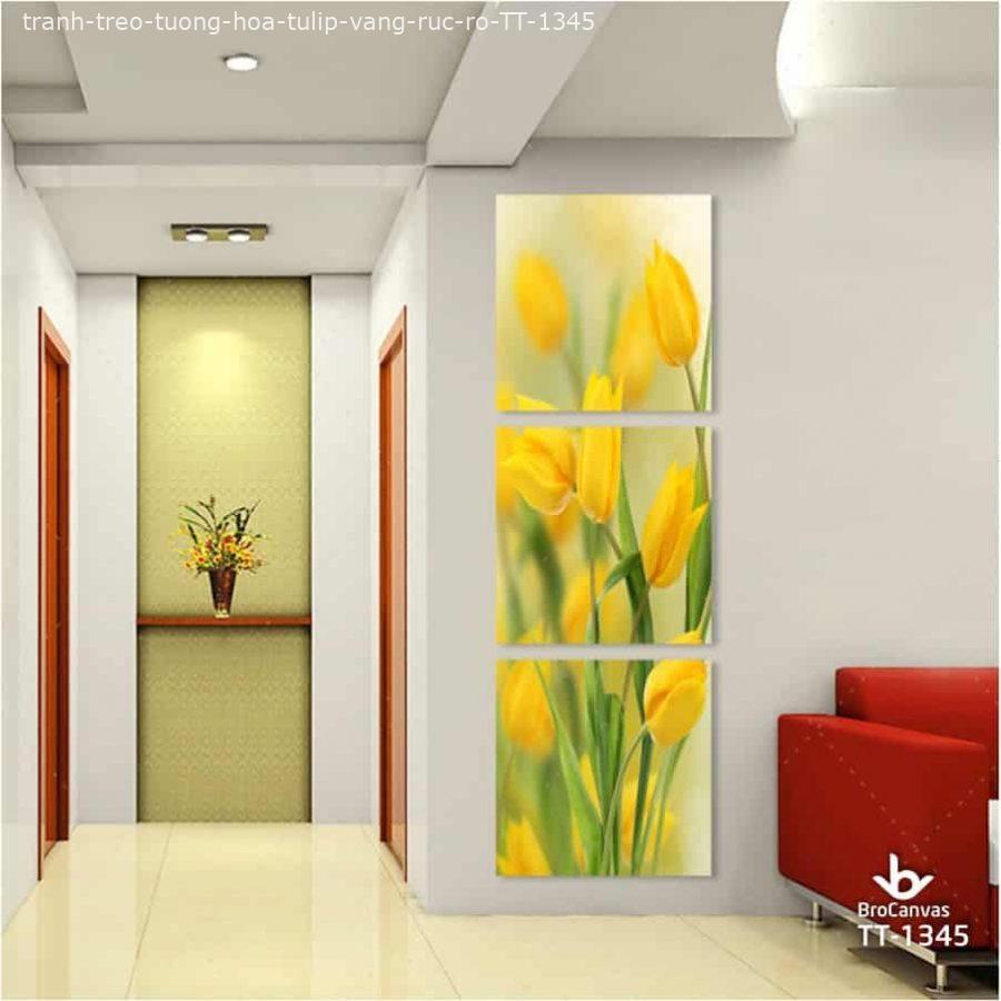 Tranh vải treo tường hình “hoa tulip vàng